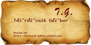 Töröcsik Gábor névjegykártya